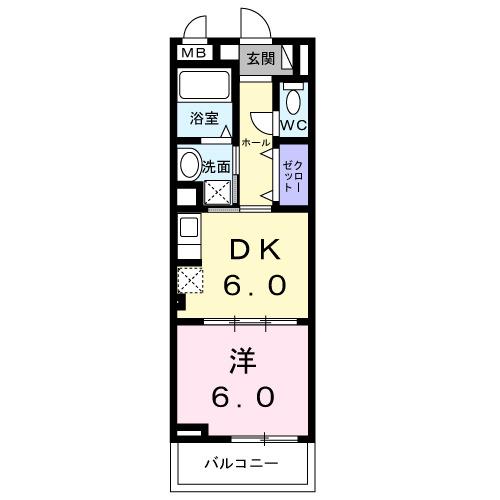 ボワ リュネール(1LDK/3階)の間取り写真