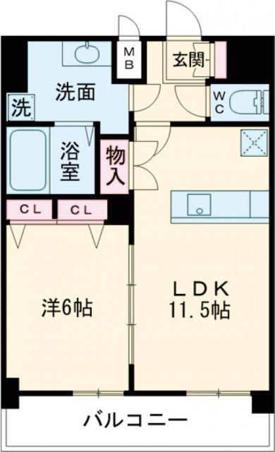 プレサンス新神戸駅前(1LDK/9階)の間取り写真