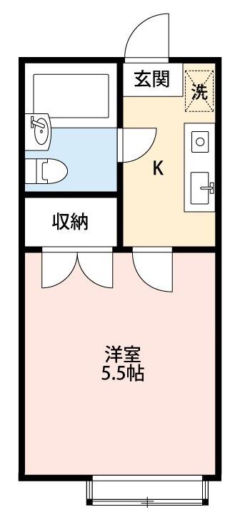 ウッディー新座(ワンルーム/2階)の間取り写真