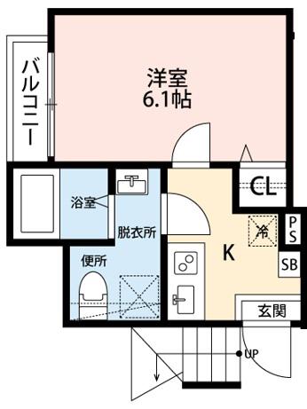 エクセラン高松(1K/1階)の間取り写真