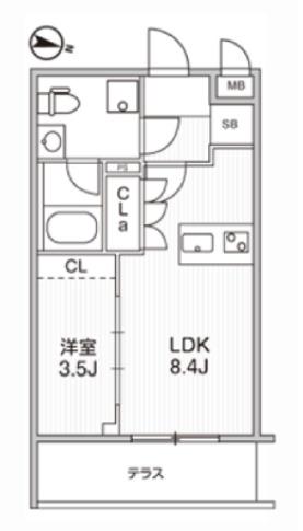 WEAVE BASE -OJI KAMIYA 王子神谷(1LDK/1階)の間取り写真