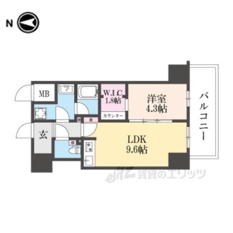 ハイラインⅤ(1LDK/12階)の間取り写真
