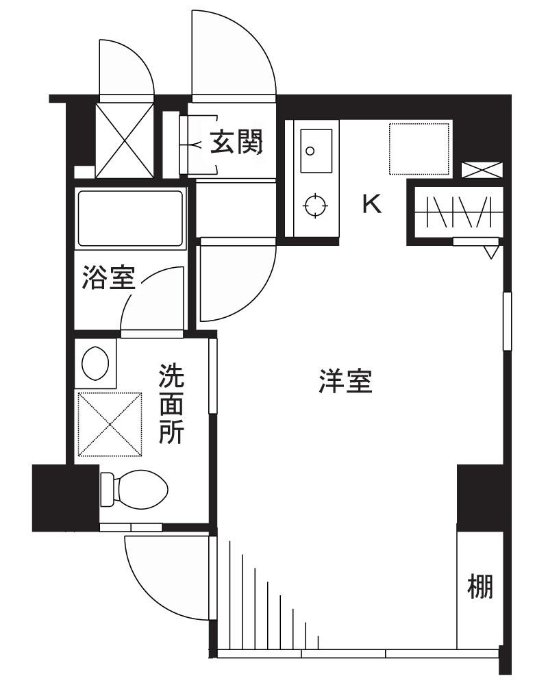 フローリエ細山 F(ワンルーム/1階)の間取り写真