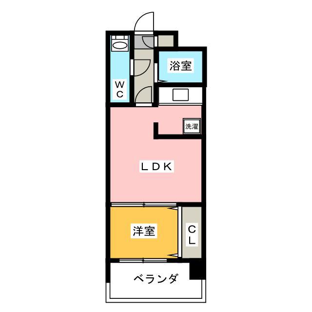 エステートモア 薬院NEST(1LDK/15階)の間取り写真