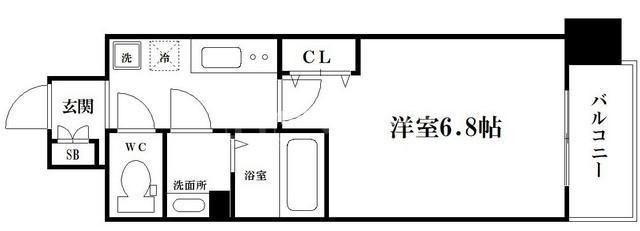 フォーリアライズ弁天町CROSS(1K/5階)の間取り写真