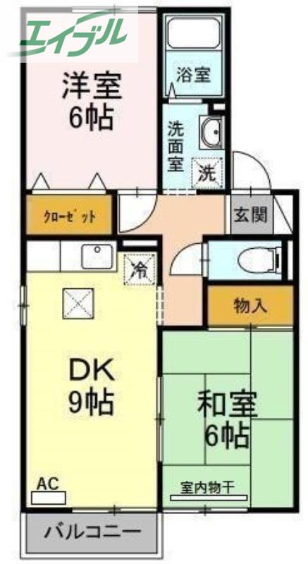 セジュール静(2DK/2階)の間取り写真