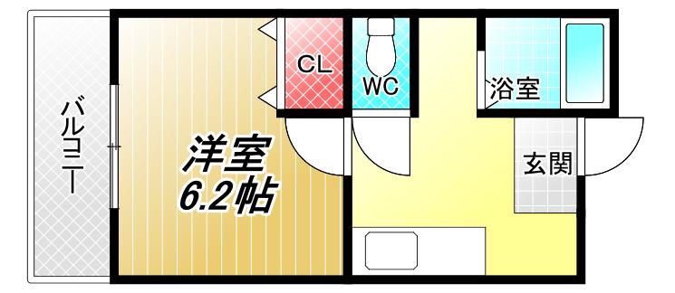 メロディー双葉(1K/1階)の間取り写真