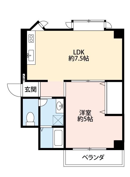 ソアススエヒロ(1LDK/2階)の間取り写真