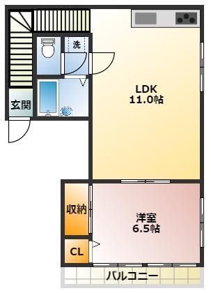 コート春楽(1LDK/2階)の間取り写真