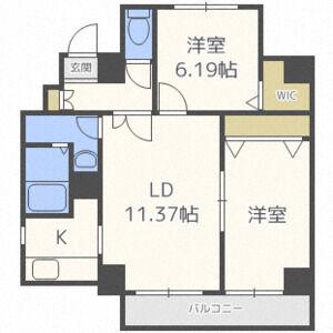 SQUARE MS614(2LDK/8階)の間取り写真