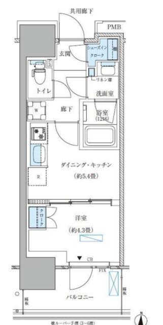 パークアクシス西大島コンフォートスクエア(1DK/11階)の間取り写真