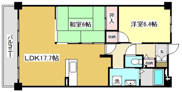 リヴィエール大高(2LDK/8階)の間取り写真