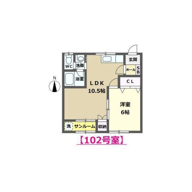 メゾン ド シュシュ(1LDK/1階)の間取り写真