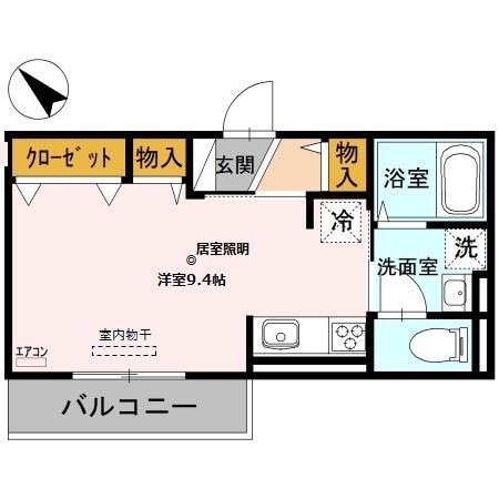 D-AI(ワンルーム/2階)の間取り写真