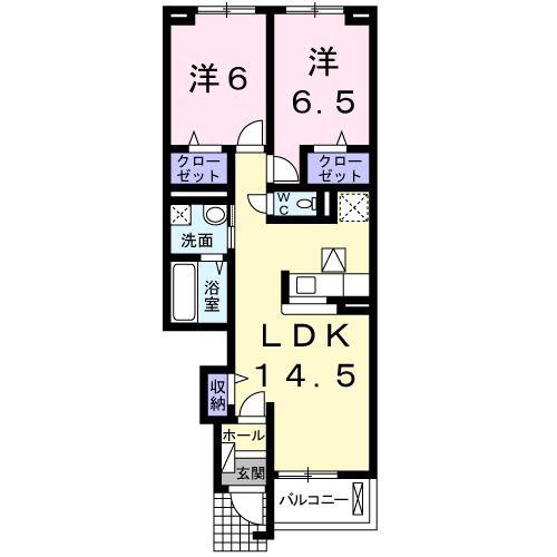 サン・フィオーレ大島II(2LDK/1階)の間取り写真