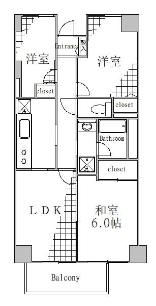 シティハイム京島(3LDK/2階)の間取り写真