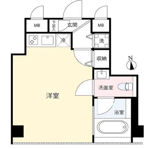 FLEG西麻布VIERGE(ワンルーム/1階)の間取り写真