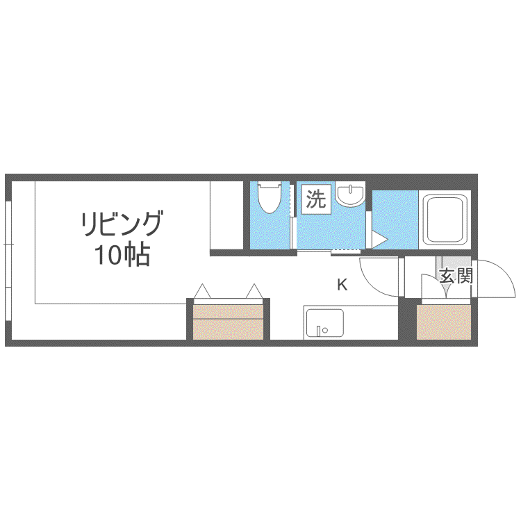 札幌市電 西線１１条駅 徒歩7分 4階建 築8年(1K/4階)の間取り写真