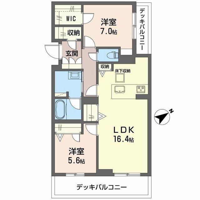 メゾン カルム(2LDK/1階)の間取り写真