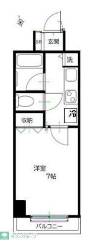 山手荻窪ビル(ワンルーム/4階)の間取り写真