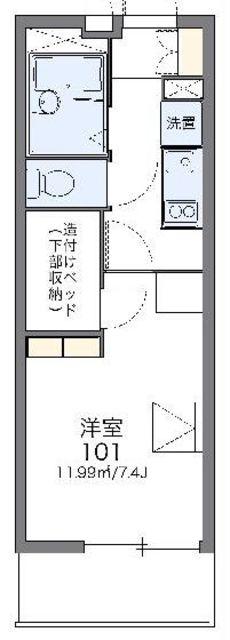 レオパレスライブラ(1K/2階)の間取り写真