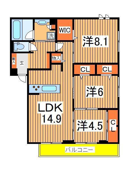 セレーノ・フォレ(3LDK/3階)の間取り写真