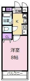 セイント(1K/1階)の間取り写真