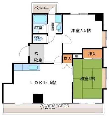 田代セントラルハイツ(2LDK/4階)の間取り写真