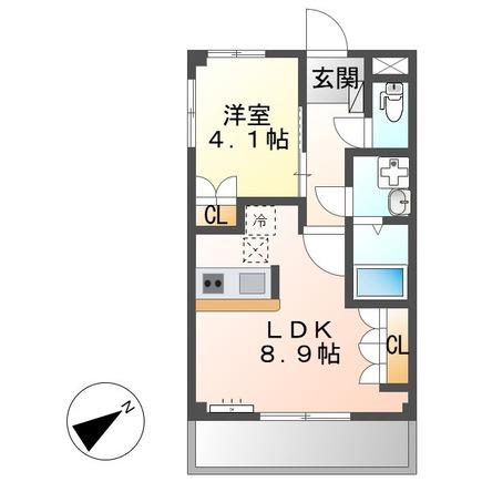 ステラプレイス(1LDK/1階)の間取り写真