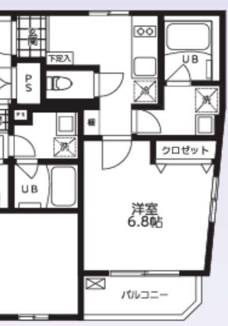 BIENFAIT入谷(1K/2階)の間取り写真