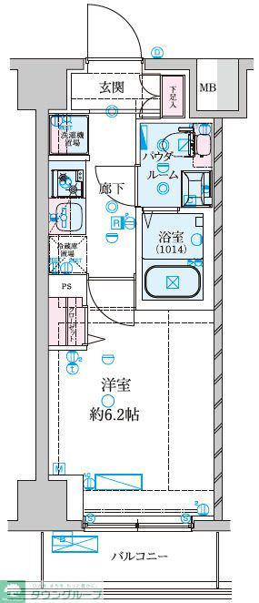 GENOVIA南鳩ヶ谷(1K/4階)の間取り写真