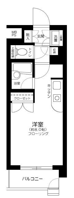 ジェイパーク代々木(1K/6階)の間取り写真