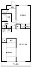 ヴィラフィオーレ 203(2LDK/2階)の間取り写真