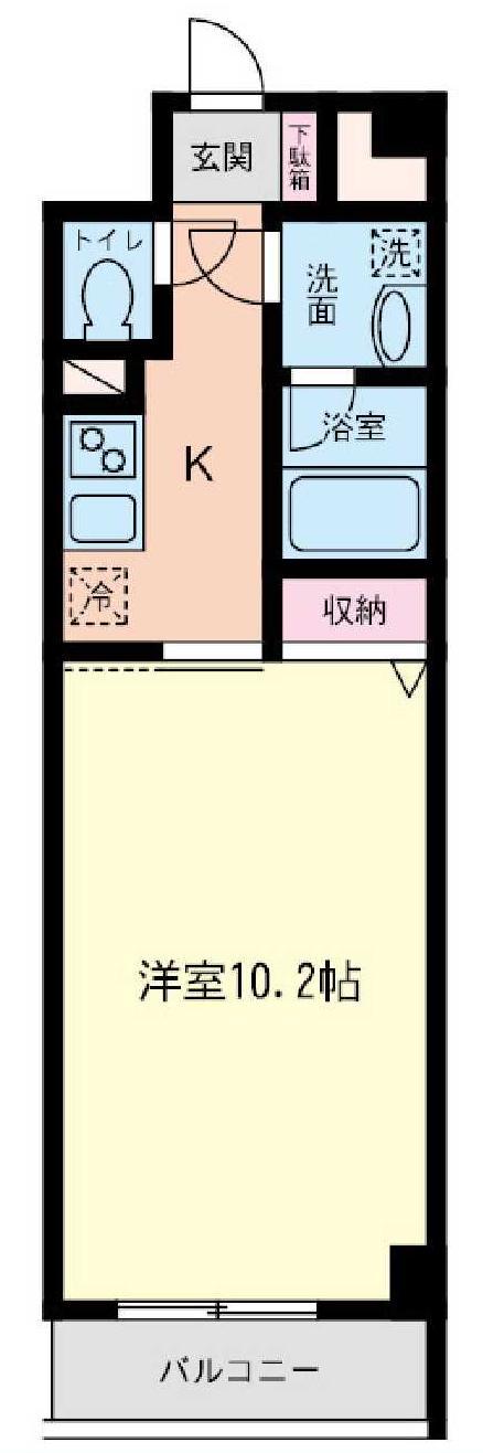 SIESTA湘南(1K/2階)の間取り写真