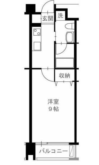 ヴィラマール河原町(1K/2階)の間取り写真