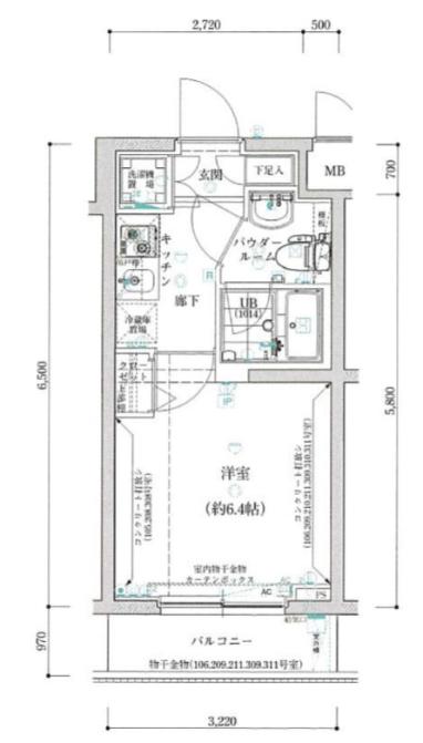 スパシエ新宿哲学堂公園(1K/2階)の間取り写真