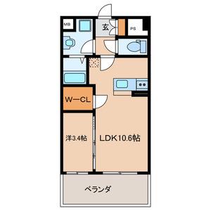 イースト フルハウス(1LDK/2階)の間取り写真