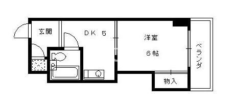 レオ松本(1DK/5階)の間取り写真