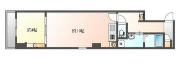 エヴァーグリーン両国(1LDK/6階)の間取り写真