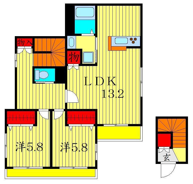 LA LOIRE(2LDK/2階)の間取り写真