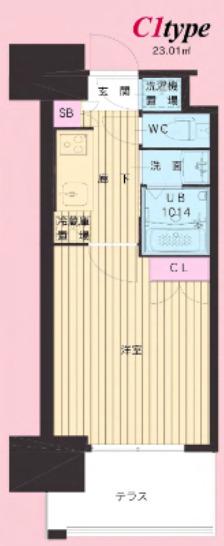 NO.111 ORIENT BLD (1K/17階)の間取り写真