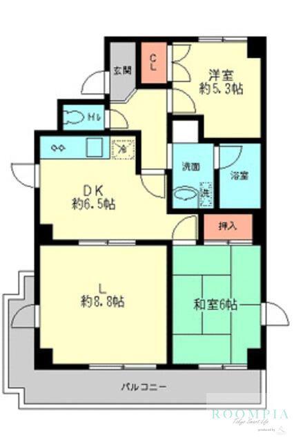 エコーピア(2LDK/8階)の間取り写真