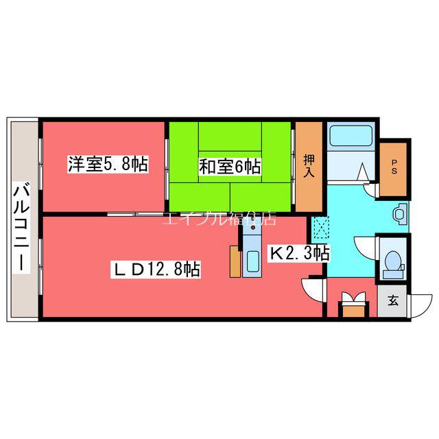 GRAMERCY SAPPORO(2LDK/7階)の間取り写真