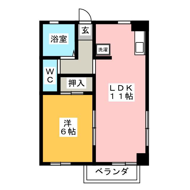 ルイーズ21(1LDK/2階)の間取り写真