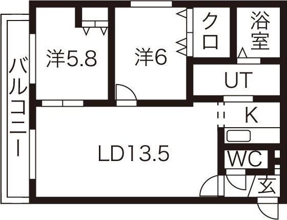 サラベルヴェデ-レ(2LDK/5階)の間取り写真