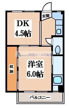 ビレッジハウス青山I(1DK/5階)の間取り写真