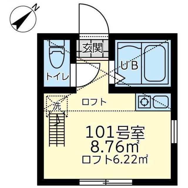 ユナイト星川アーセナル(ワンルーム/1階)の間取り写真