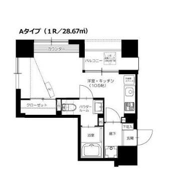 ラ ヴィエルジュ白金(ワンルーム/3階)の間取り写真