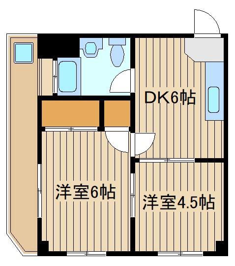 大新ビル(2DK/2階)の間取り写真