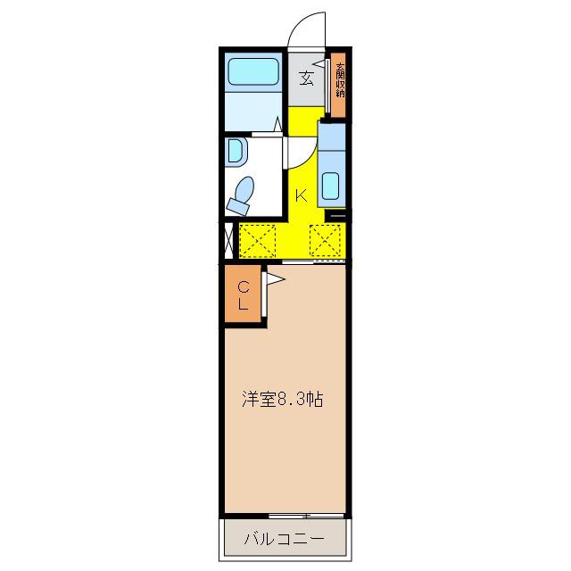 T-アルバII(1K/3階)の間取り写真